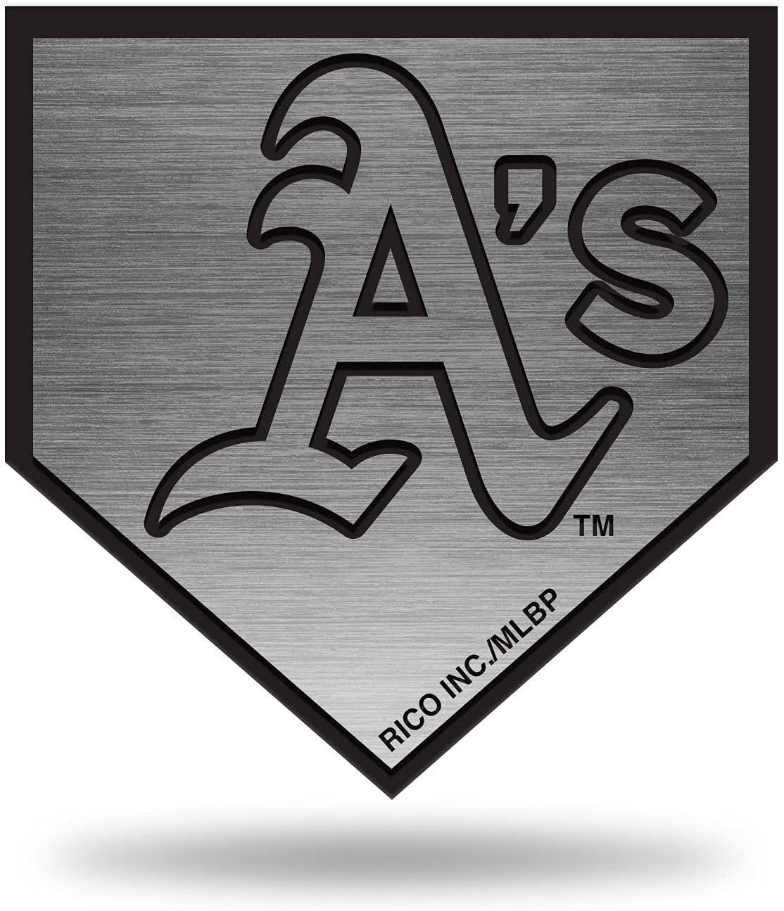 Oakland Athletics A's Auto Emblem Decal Premium Solid Metal Antique Nickel Design Raised Baseball