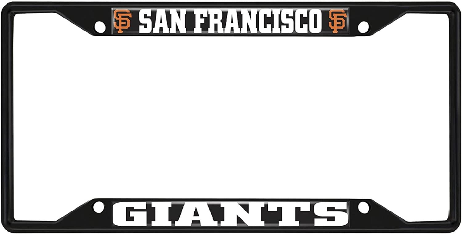 San Francisco Giants Black Metal License Plate Frame Tag Cover, 6x12 Inch