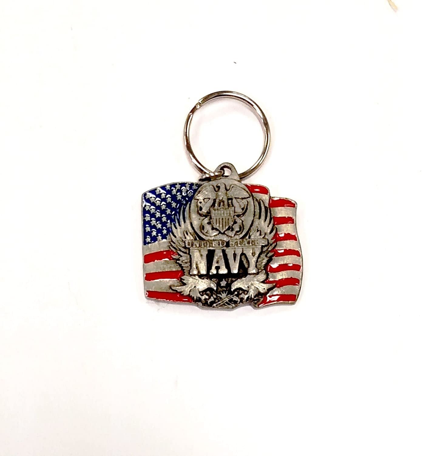 Navy Heavy Duty Metal Pewter Keychain United States US Military