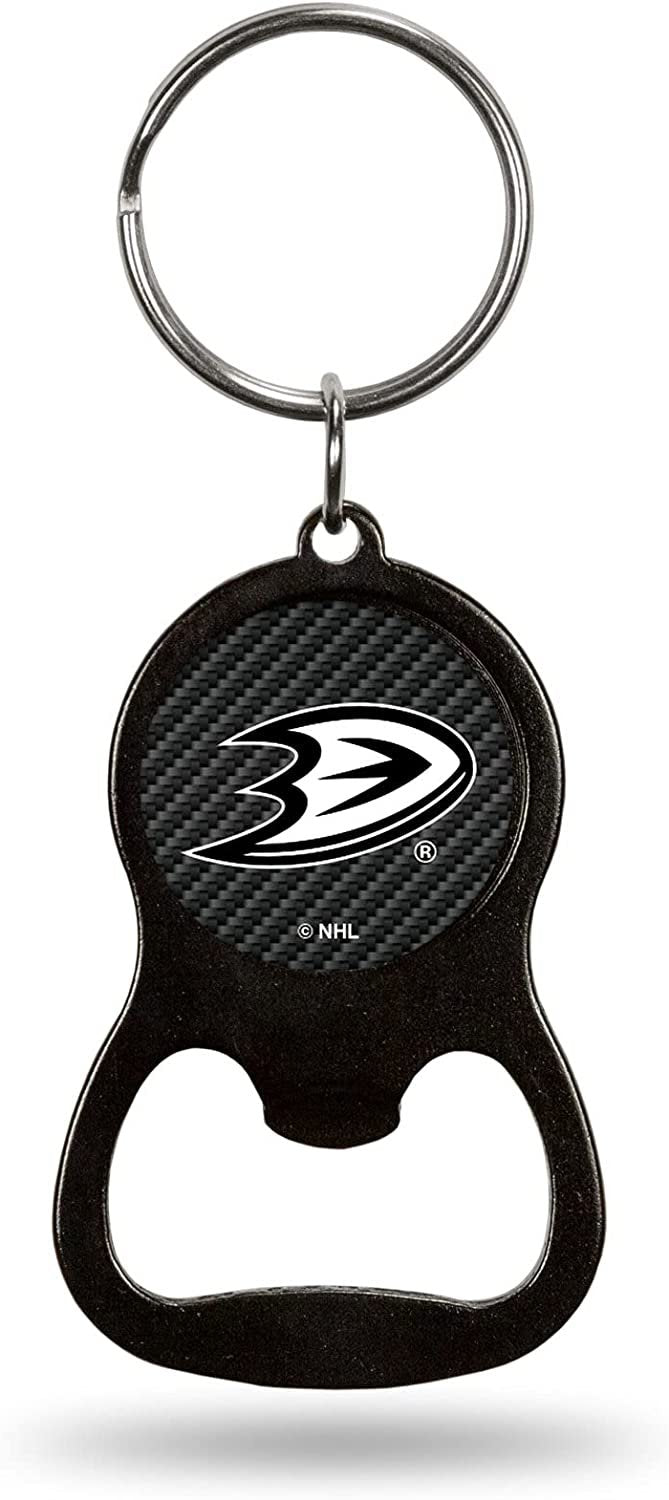 Anaheim Ducks Keychain Bottle Opener Carbon Fiber Design Metal Hockey