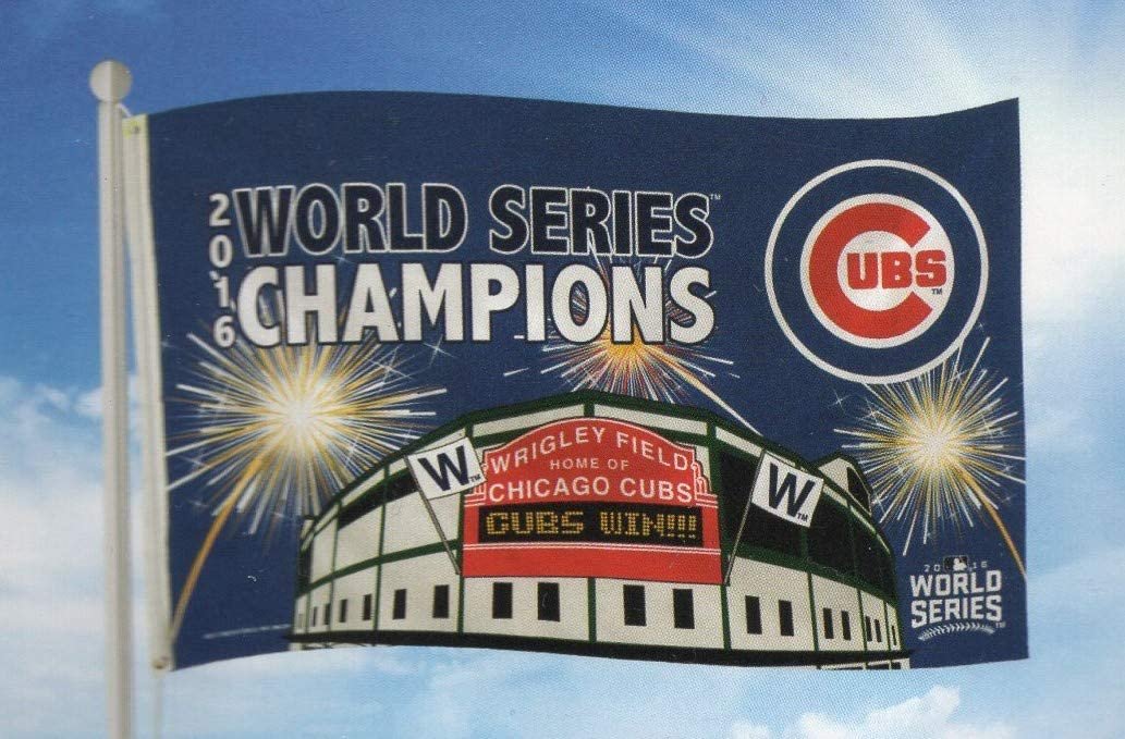 Chicago Cubs 2016 World Series Champions, Commemorative, Premium 3x5 Feet Flag Banner, Metal Grommets, Outdoor Use, Single Sided