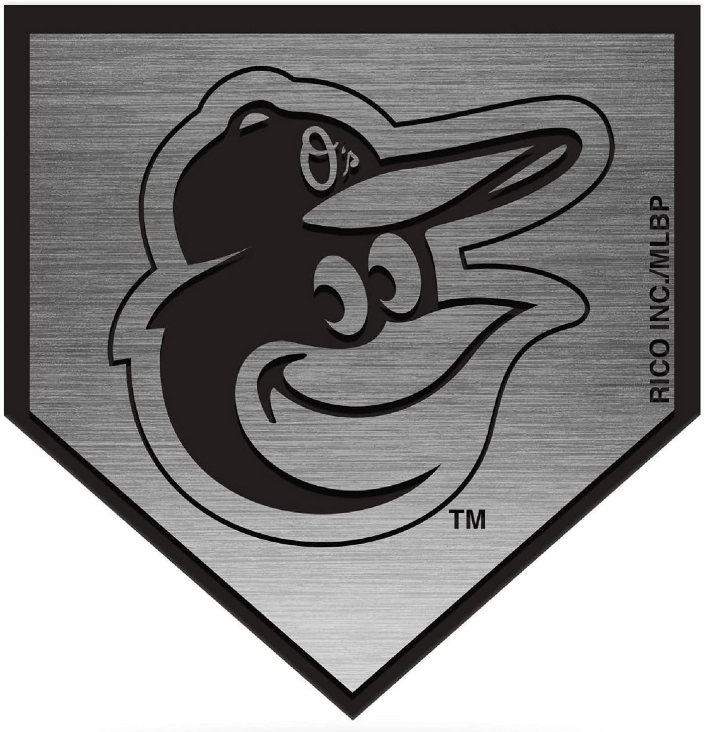 Baltimore Orioles Auto Emblem Decal Premium Solid Metal Antique Nickel Design Raised Baseball