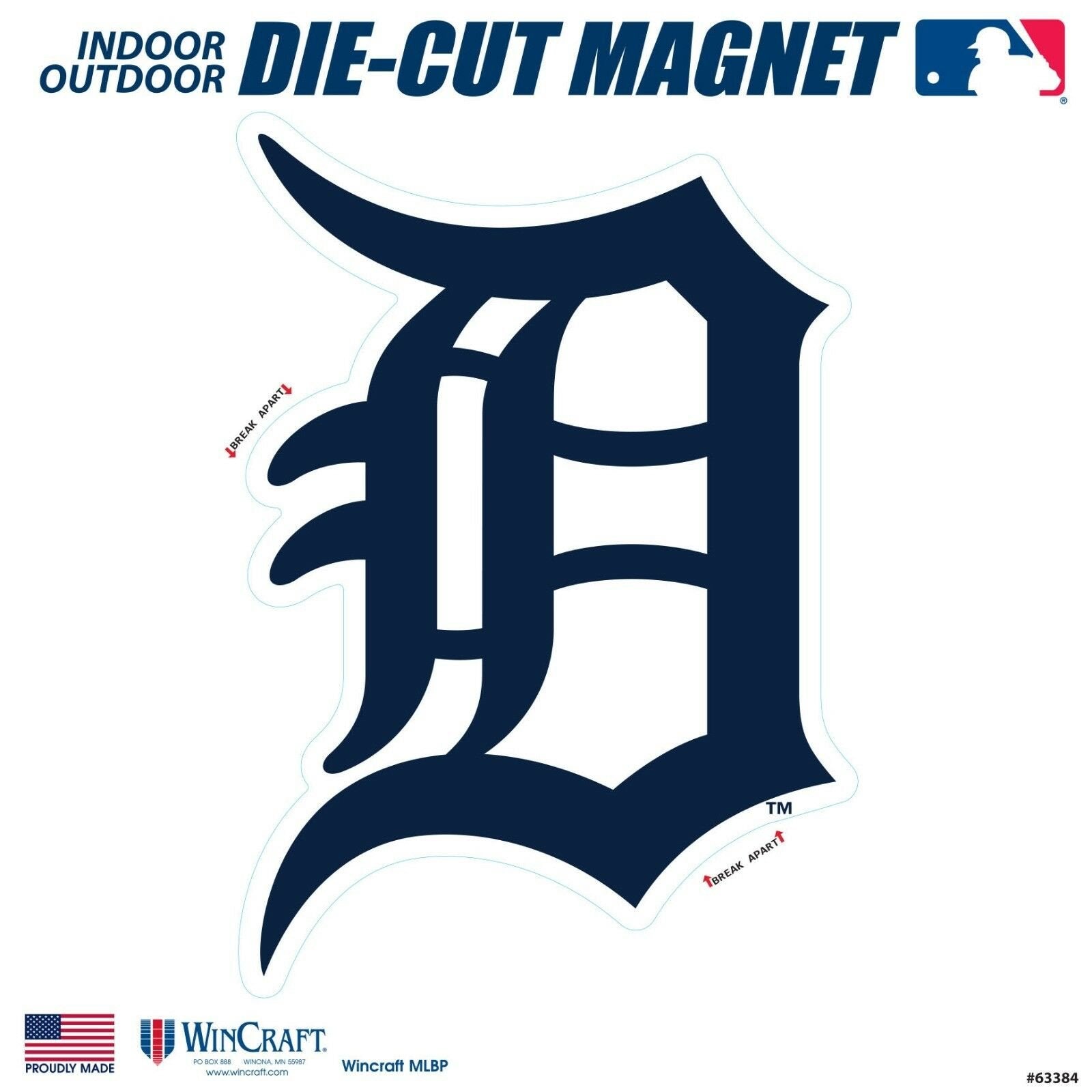 Detroit Tigers SD 12" Logo MAGNET Die Cut Vinyl Auto Home Heavy Duty Baseball