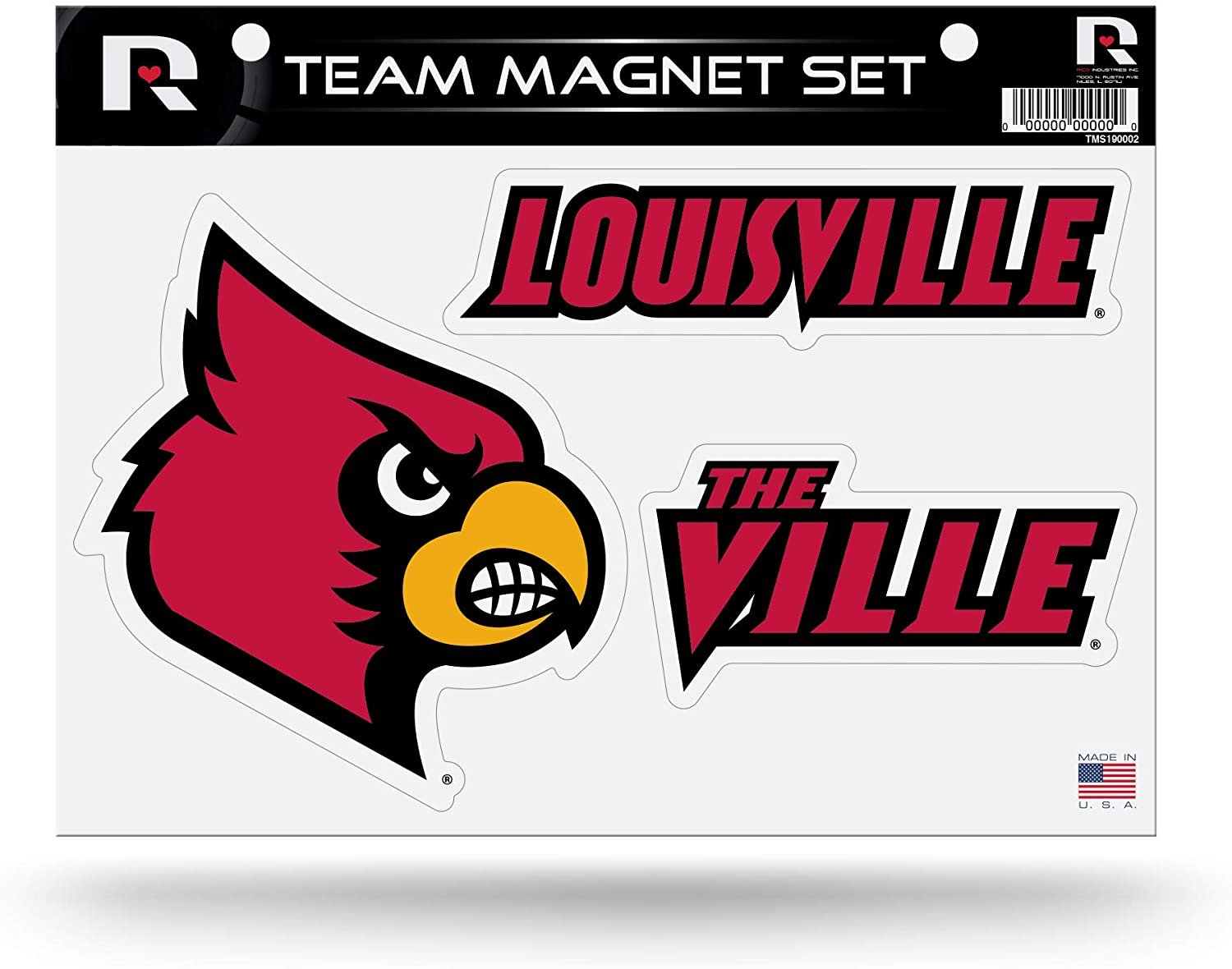 Louisville Cardinals University of Multi Magnet Sheet Shape Cut 8x11 Inch