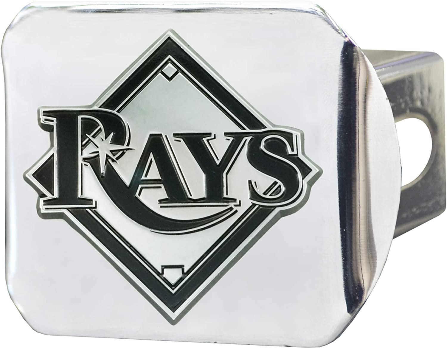 Tampa Bay Rays Hitch Cover Solid Metal with Raised Chrome Metal Emblem 2" Square Type III