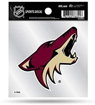 Arizona Coyotes 4x4 Inch Die Cut Decal Sticker, Primary Logo, Clear Backing