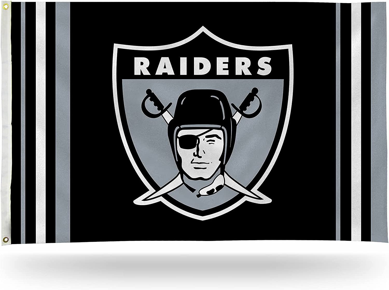 Las Vegas Raiders 3x5 Foot Flag Banner Retro Logo Design Single Sided Metal Grommets