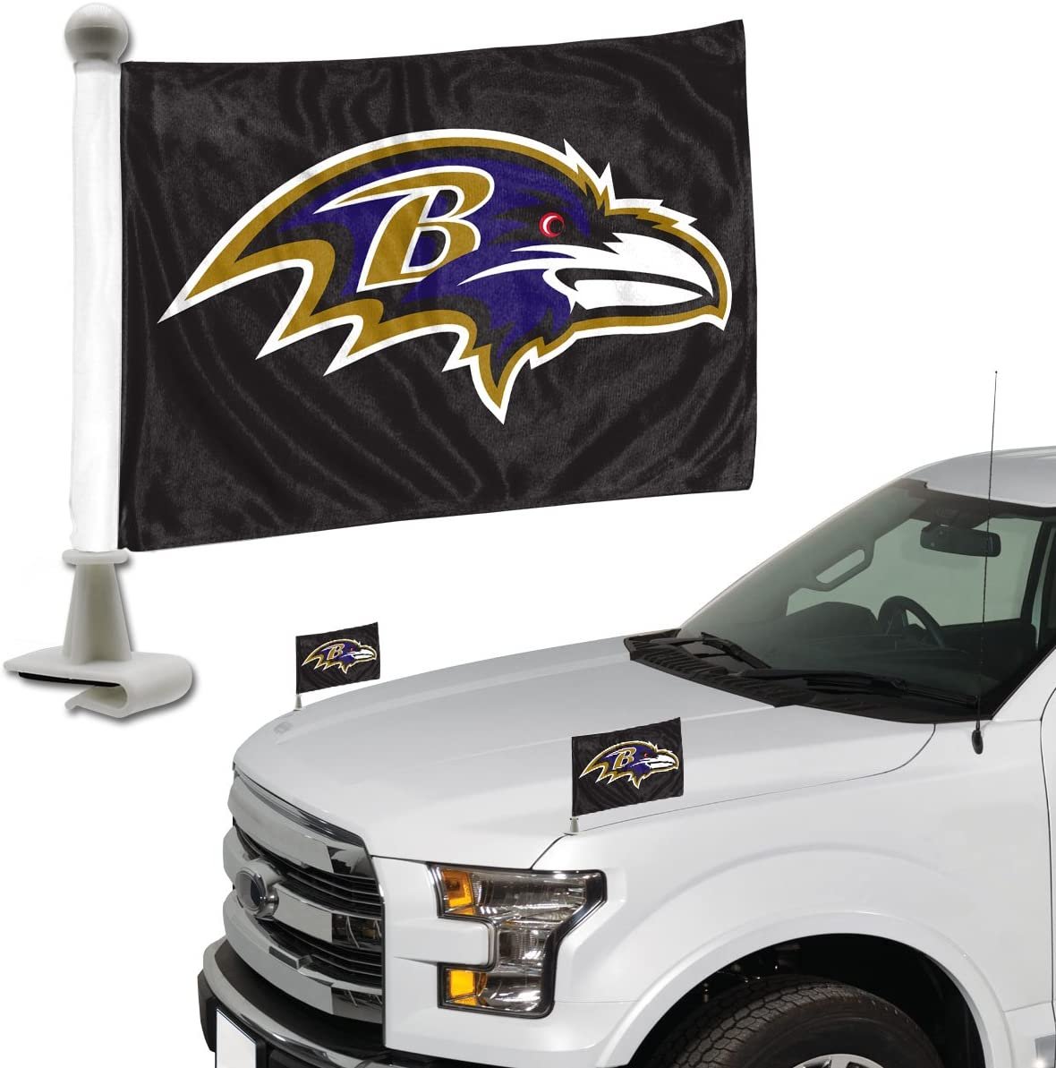 ProMark NFL Baltimore Ravens Flag Set 2-Piece Ambassador Style, Team Color, One Size