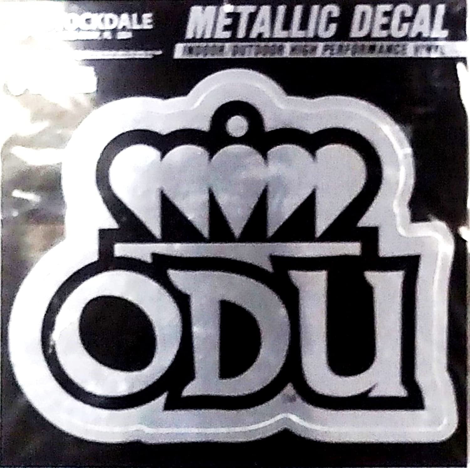 Old Dominion University Monarchs 6 Inch Decal Sticker, Metallic Chrome Shimmer Design
