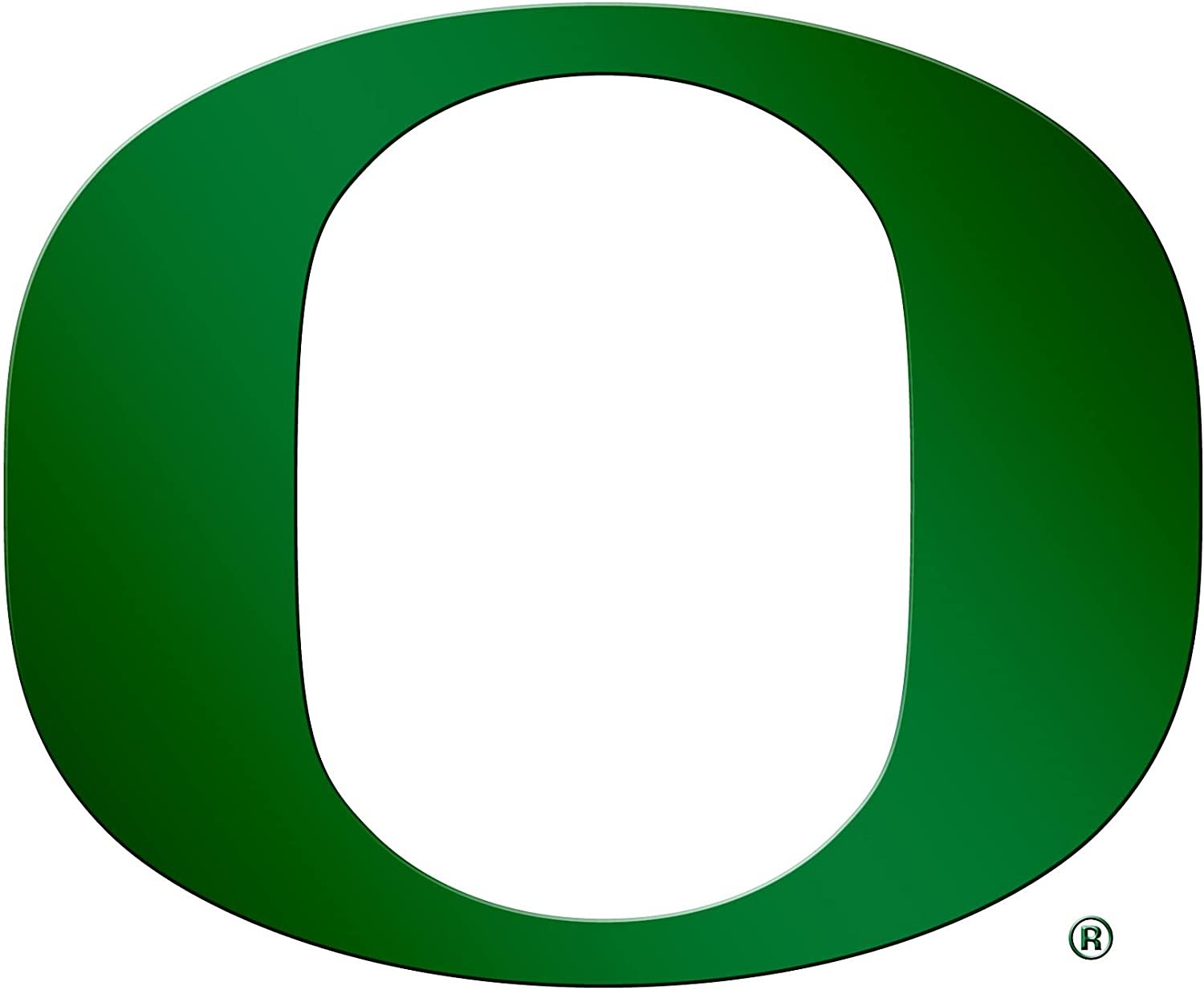 University of Oregon Ducks Premium Solid Metal Raised Auto Emblem, Team Color, Shape Cut, Adhesive Backing