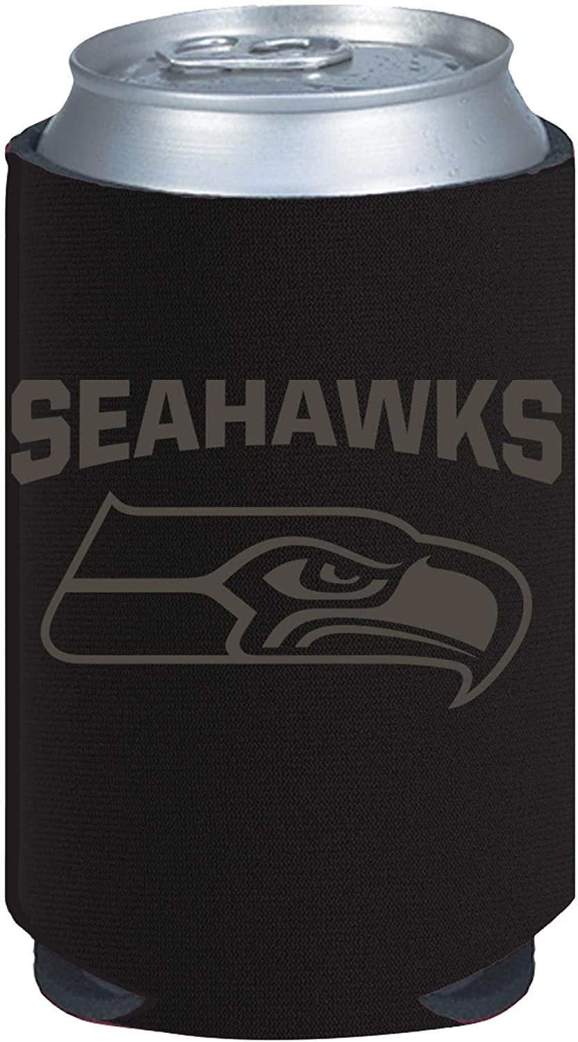Seattle Seahawks 2-Pack Black Tonal Design 12oz CAN Neoprene Beverage Insulator Holder Football