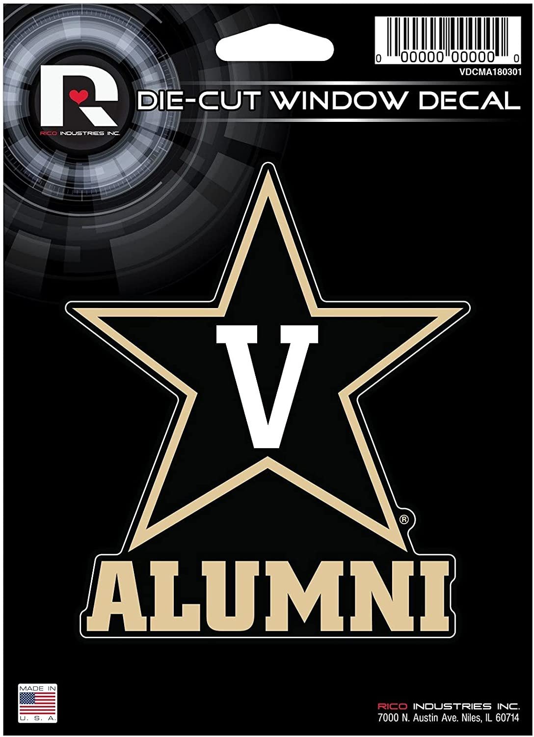 Vanderbilt Commodores Alumni 5" Decal Sticker Flat Vinyl Die Cut Auto Home Emblem University of