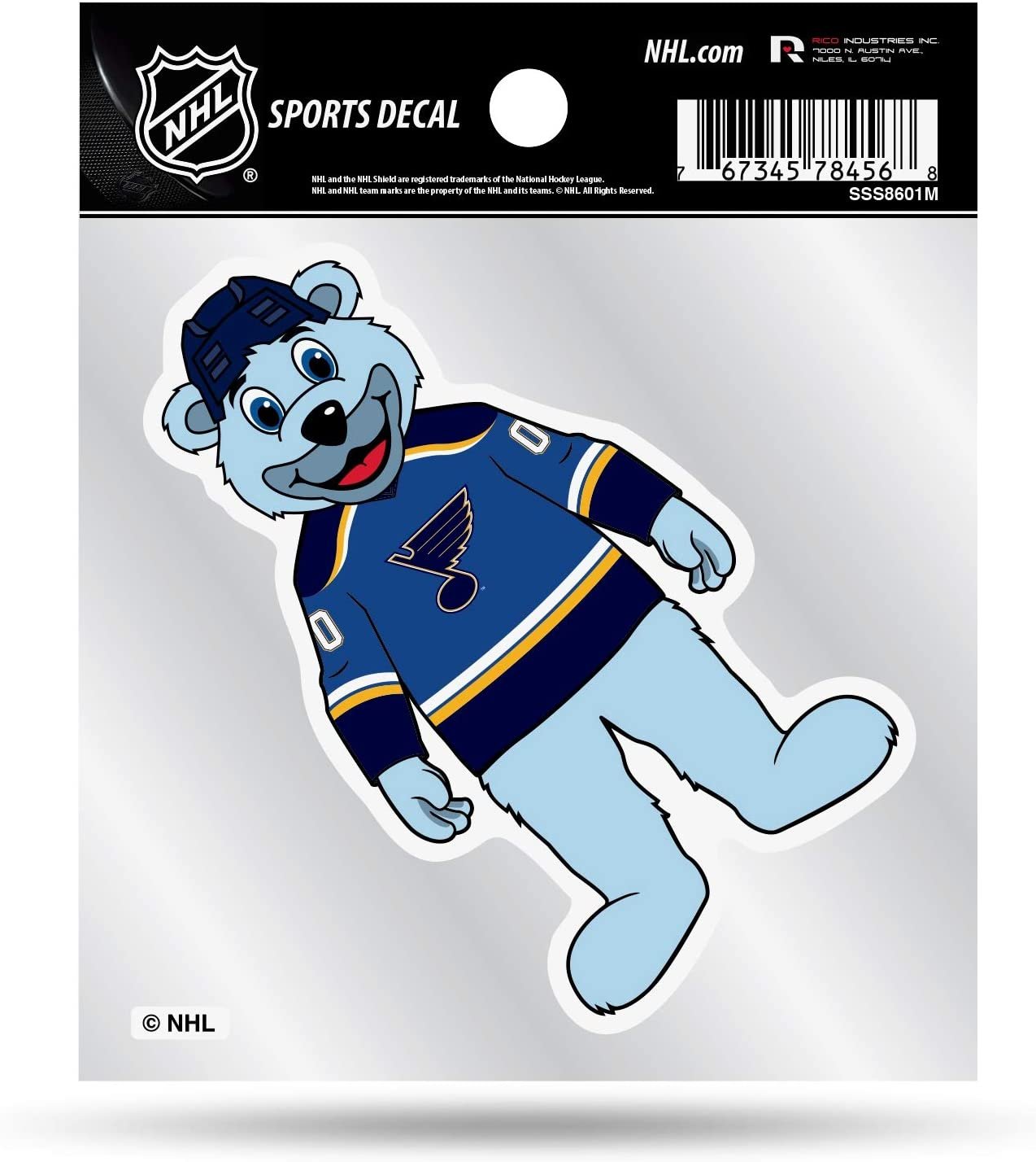 St Louis Blues 4x4 Decal Sticker Mascot Logo Premium with Clear Backing Flat Vinyl Auto Home Hockey