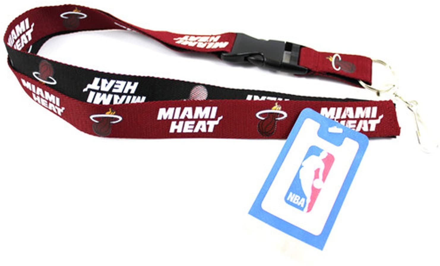 Miami Heat Two Tone Lanyard Keychain Double Sided Breakaway Safety Design Adult 18 Inch