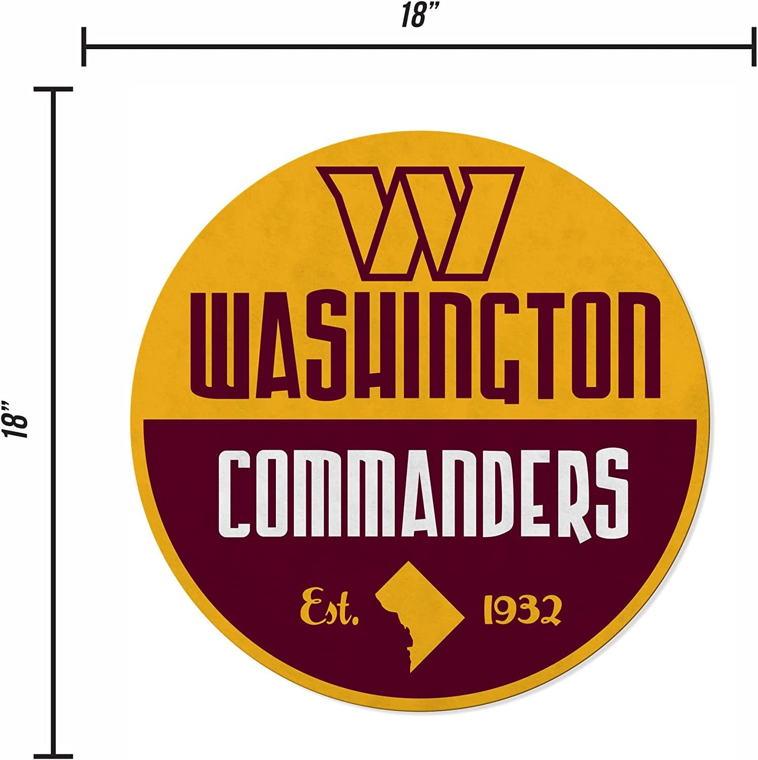 Washington Commanders Classic Shape Cut Pennant Soft Felt 18 Inch