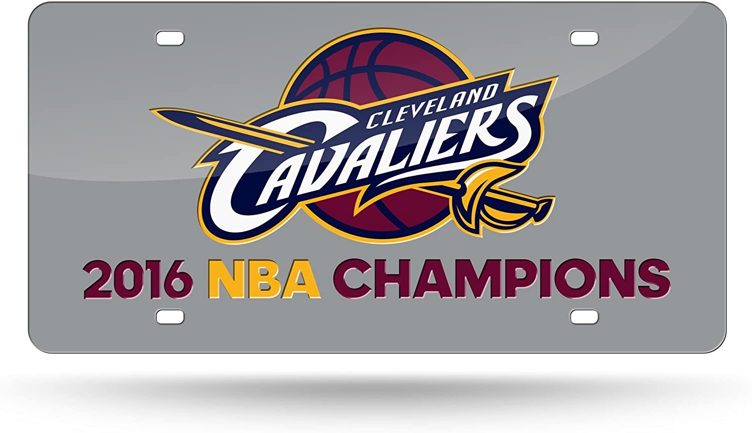 Cleveland Cavaliers 2016 Champions Premium Laser Cut Tag License Plate, Mirrored Acrylic Inlaid, 6x12 Inch