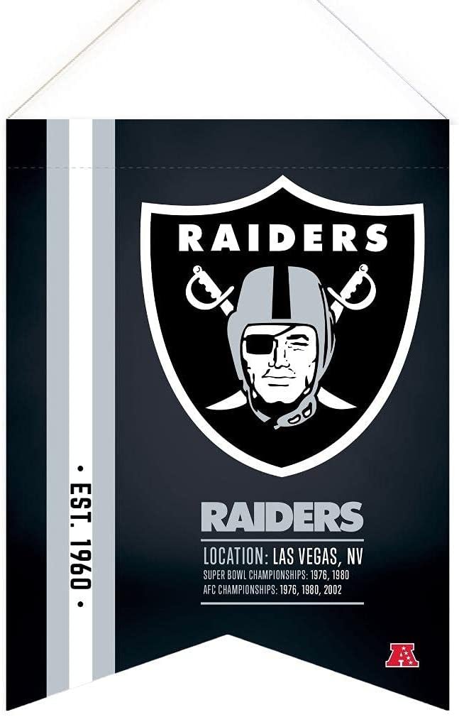 Las Vegas Raiders 18 x 24 Inch Scroll Flag Banner Premium Quality Soft Felt