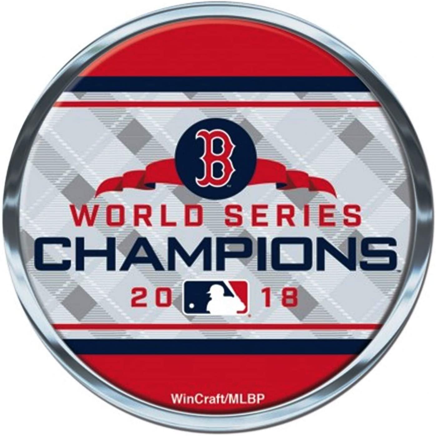 Boston Red Sox World Series Champions Premium Round Domed Auto Emblem Raised Decal Baseball