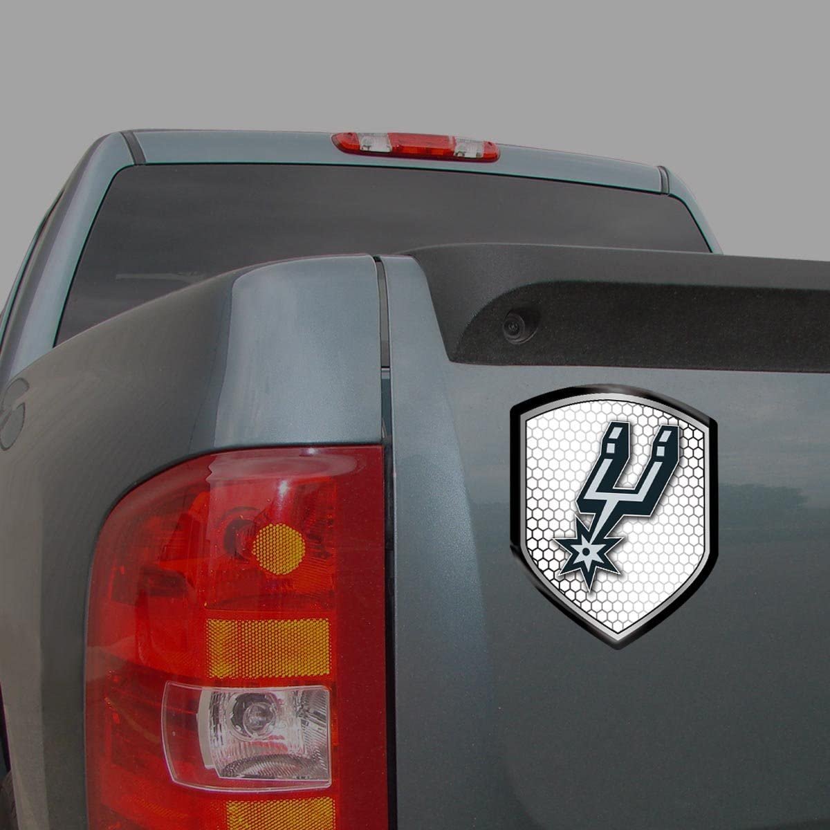 San Antonio Spurs High Intensity Reflector, Shield Shape, Raised Decal Sticker, 2.5x3.5 Inch, Home or Auto, Full Adhesive Backing