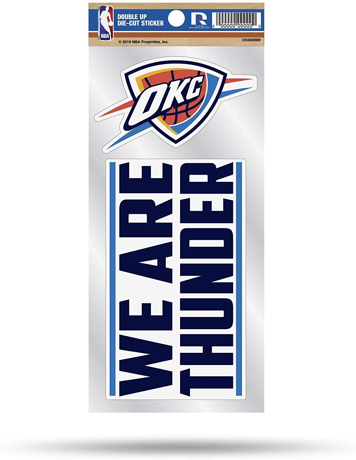 Oklahoma City Thunder Double Up Die Cut 2-Piece Sticker Sheet