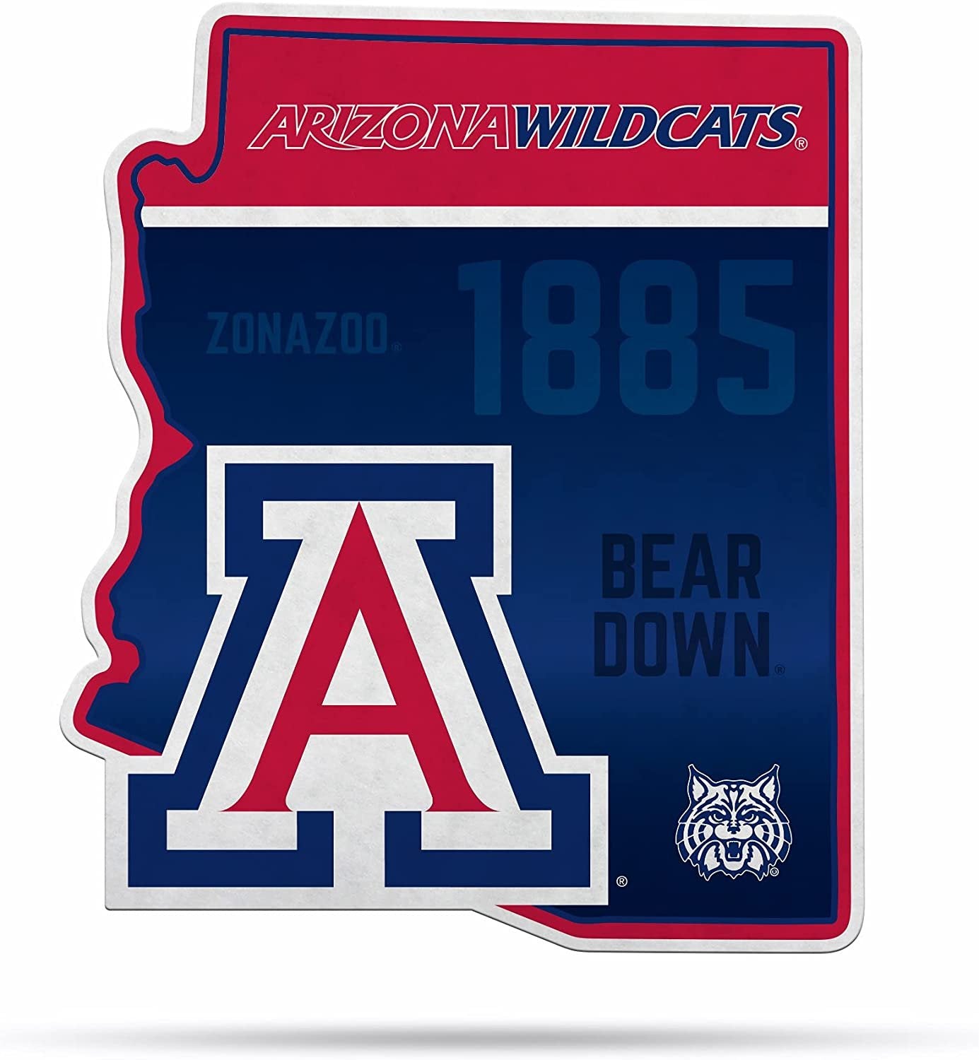 University of Arizona Wildcats Soft Felt Pennant, State Design, Shape Cut, 18 Inch, Easy To Hang