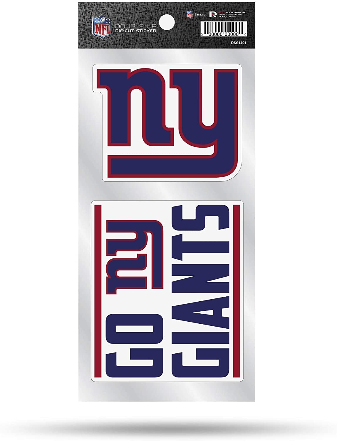 New York Giants Double Up Die Cut 2-Piece Sticker Sheet