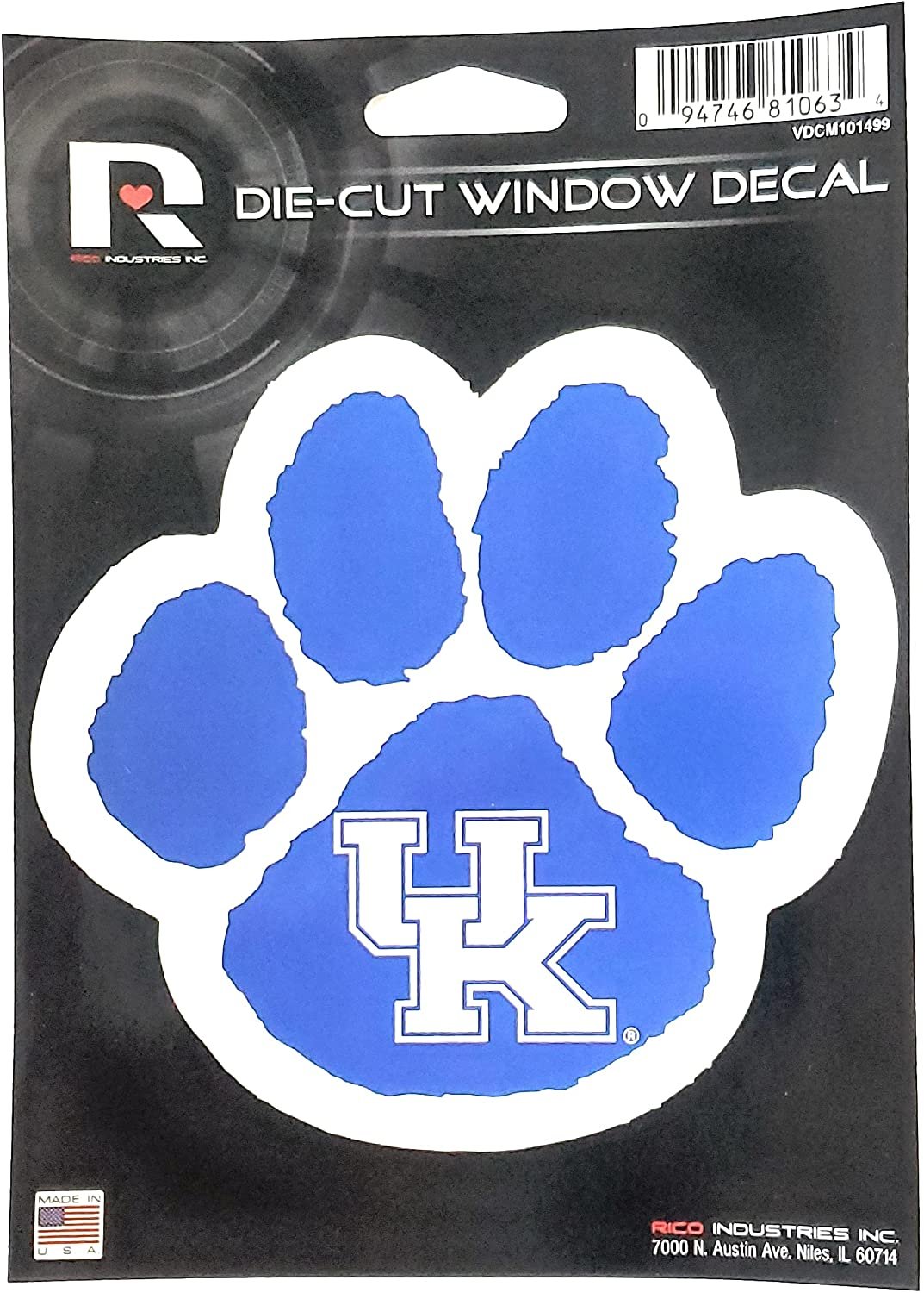 University of Kentucky Wildcats Blue Paw 5 Inch Die Cut Flat Vinyl Decal Sticker Adhesive Backing