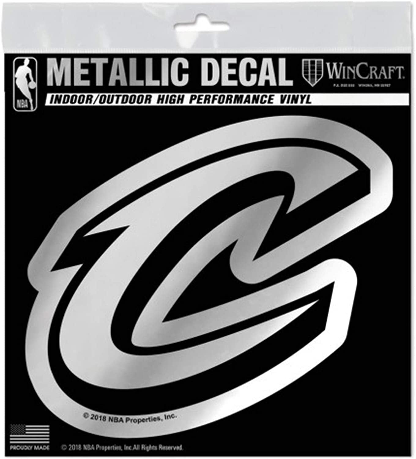 Cleveland Cavaliers 6 Inch Decal Sticker, Metallic Chrome Shimmer Design