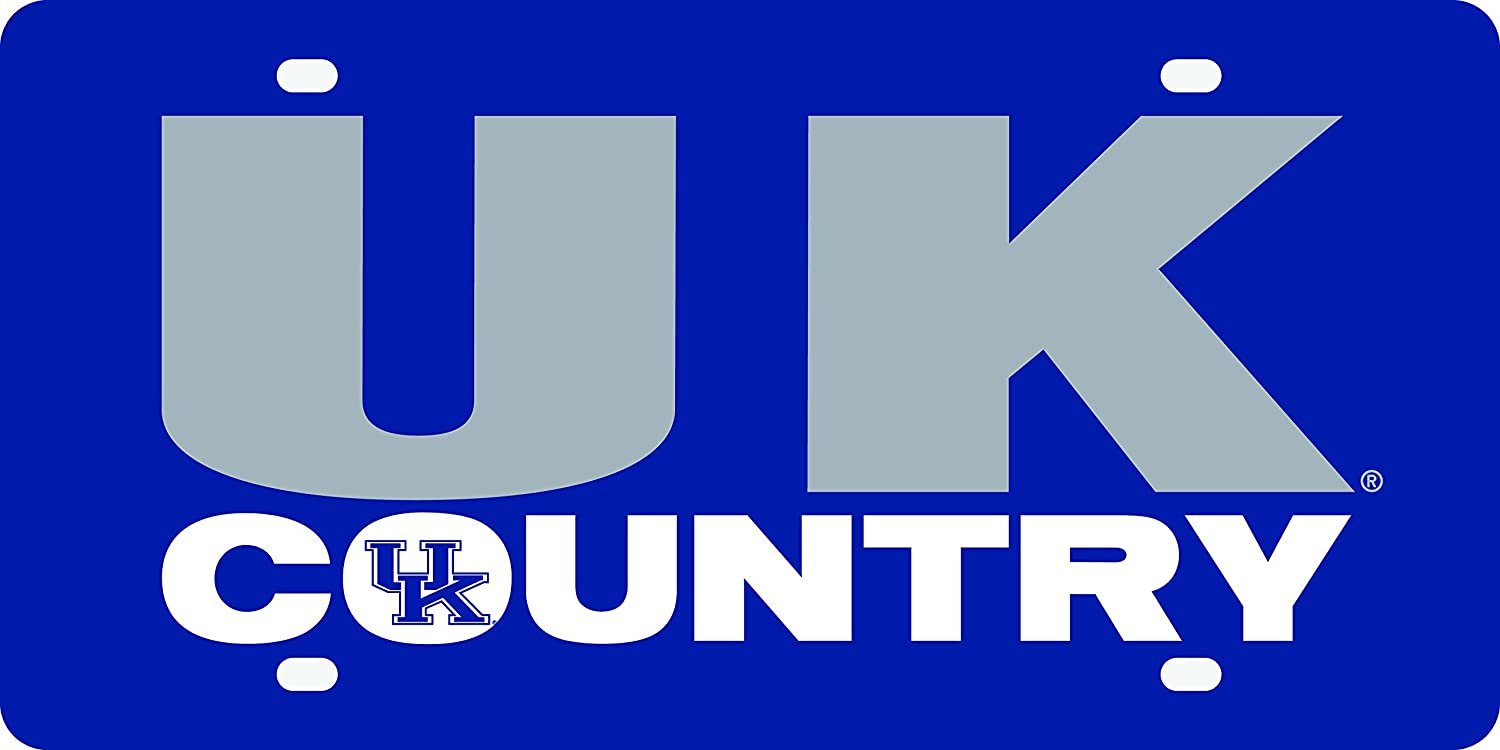 University of Kentucky Wildcats Premium Laser Cut Tag License Plate, Country Design, Mirrored Acrylic Inlaid, 6x12 Inch