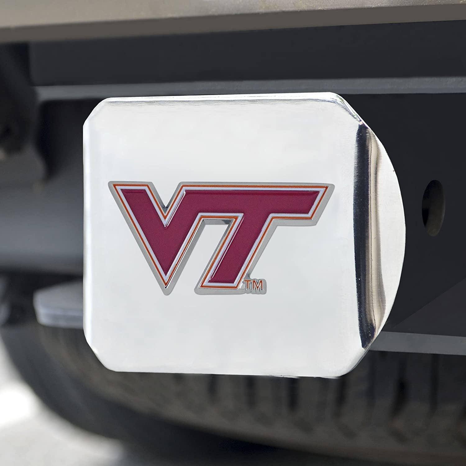 Virginia Tech Hokies Hitch Cover Solid Metal with Raised Color Metal Emblem 2" Square Type III University