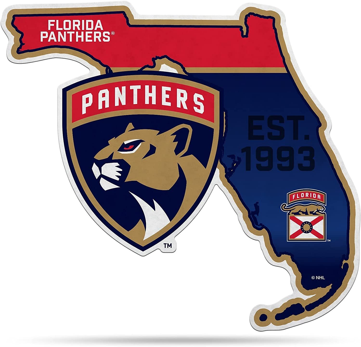 Florida Panthers 18" State Design Pennant Soft Felt