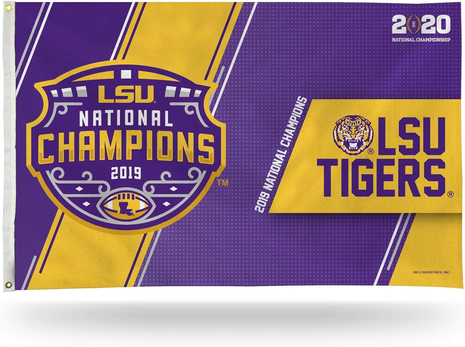 Louisiana State University LSU Tigers 3x5 Foot Flag Banner, Metal Grommets, Outdoor Indoor Use, Single Sided