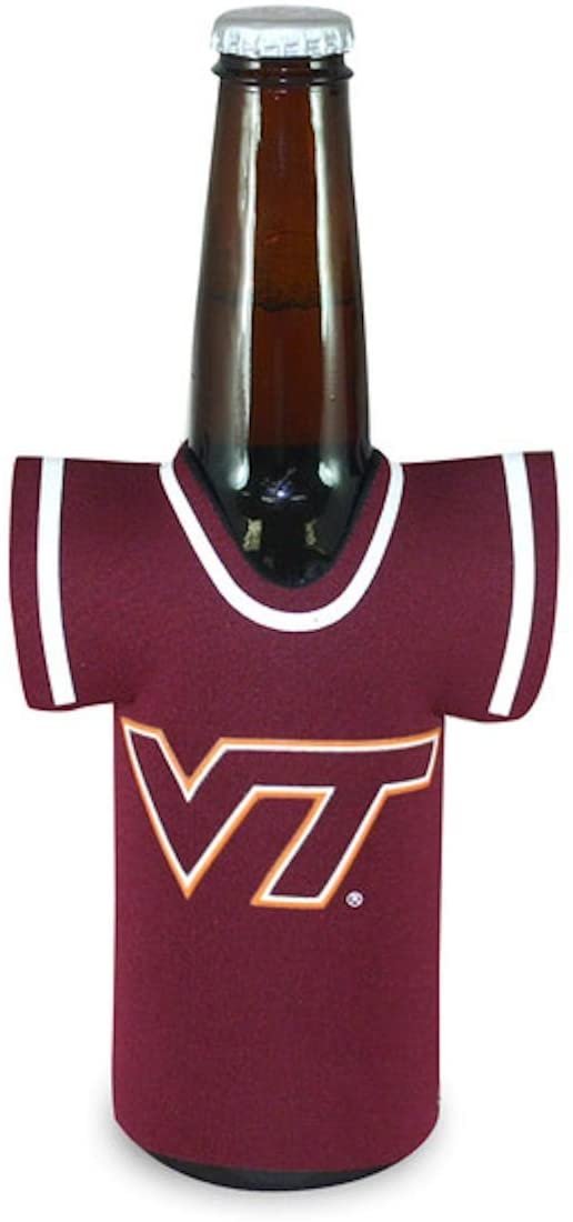 Virginia Tech Hokies 16oz Drink Bottle Cooler Insulated Neoprene Beverage Holder, Team Jersey Design