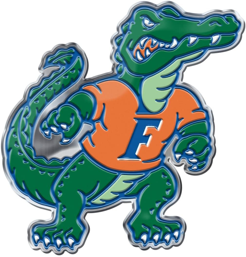 University of Florida Gators Premium Aluminum Metal Raised Auto Emblem, Alternate Logo, Color Embossed, Full Adhesive Backing