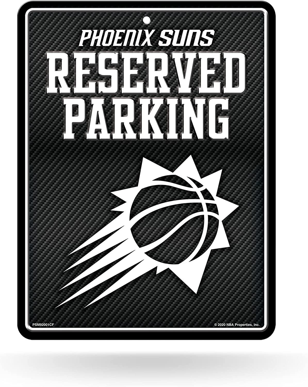 Phoenix Suns Metal Parking Novelty Wall Sign 8.5 x 11 Inch Carbon Fiber Design
