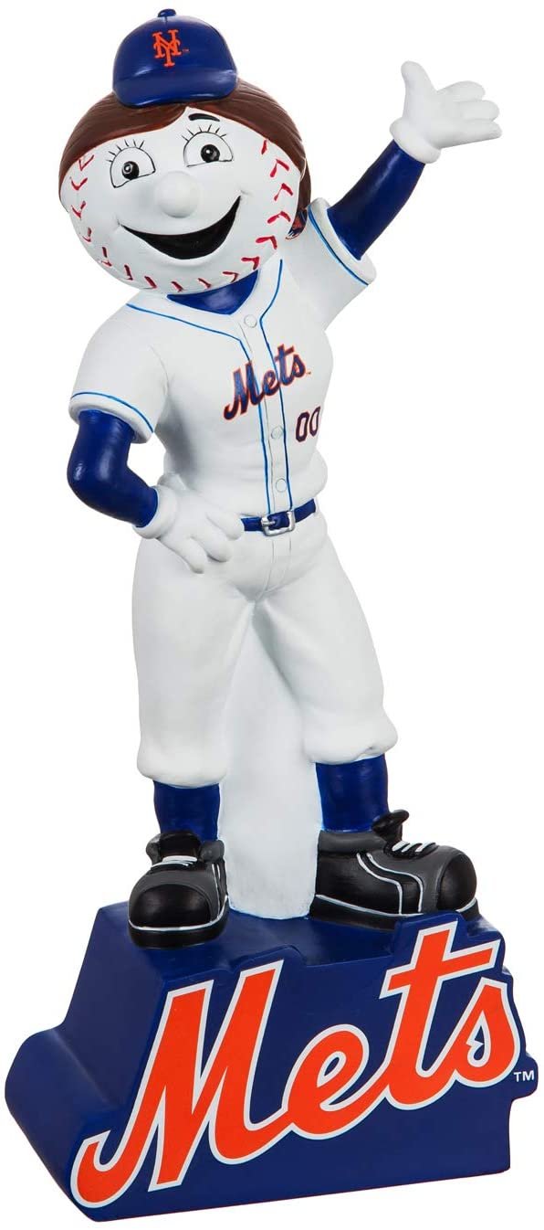 New York Mets 12 Inch Mascot Tiki Totem Garden Statue, Ms Met, Resin Indoor Outdoor Use
