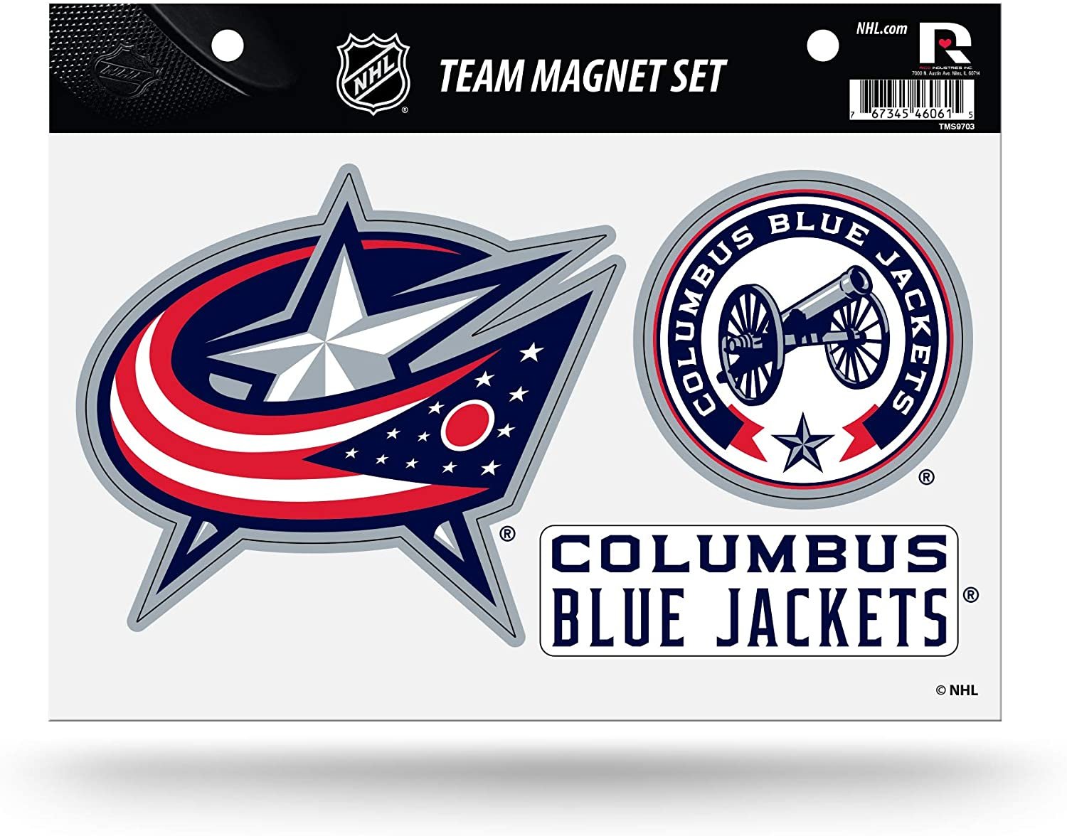 Columbus Blue Jackets Team Multi Magnet Set, 8.5x11 Inch Sheet, Die Cut, Auto Home
