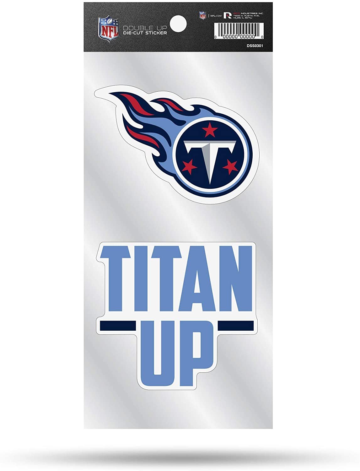 Tennessee Titans Double Up Die Cut 2-Piece Sticker Sheet 4x9 Inch