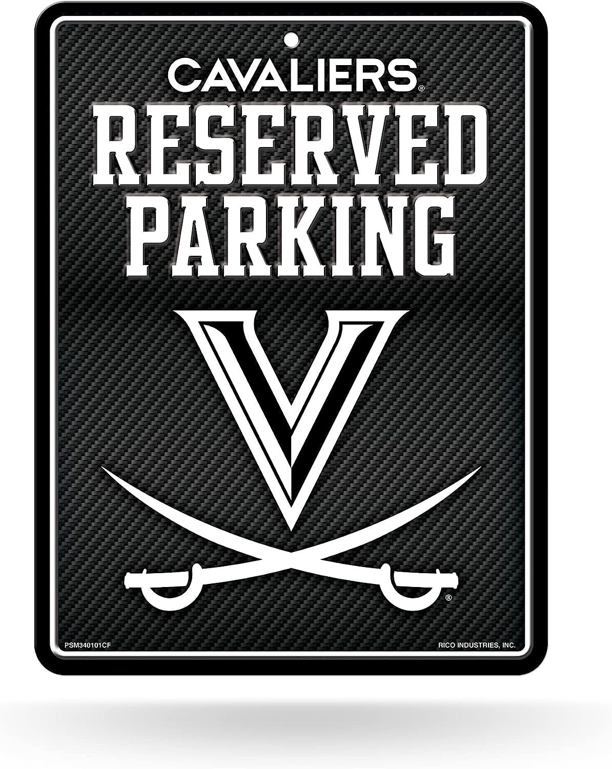 University of Virginia Cavaliers Metal Parking Novelty Wall Sign 8.5 x 11 Inch Carbon Fiber Design
