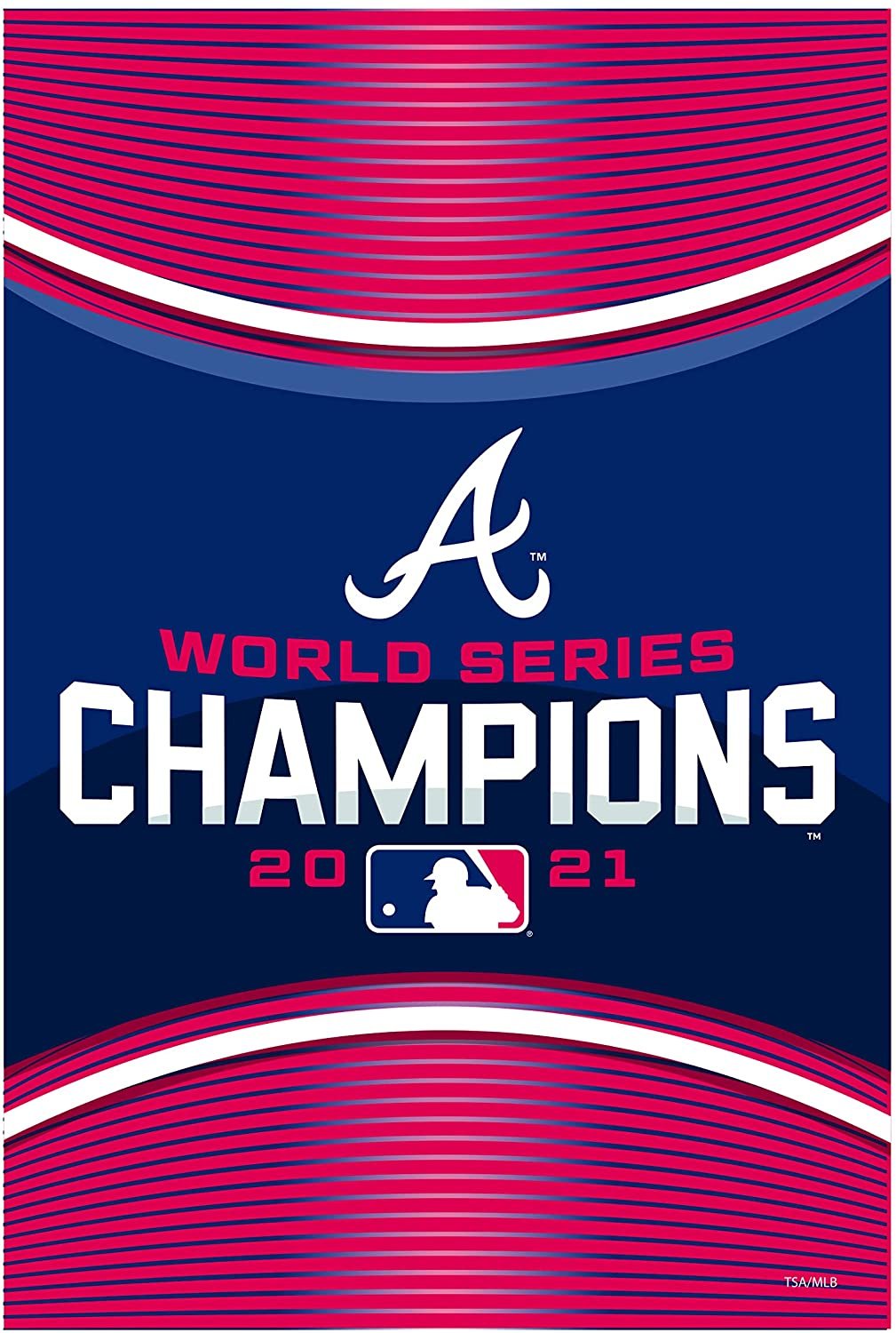 Atlanta Braves Banner Flag 2021 Champions Premium 2-sided 28x44 Outdoor House Baseball