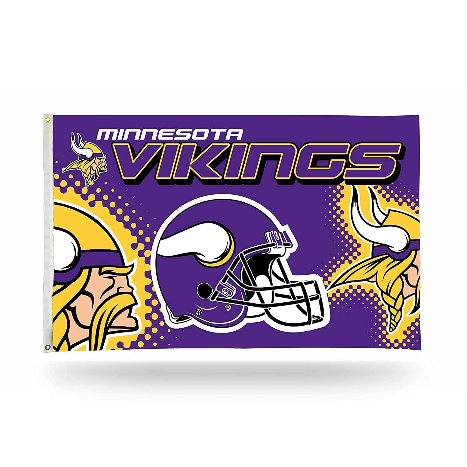 Minnesota Vikings Premium 3x5 Feet Flag Banner, Helmet Design, Metal Grommets, Outdoor Use, Single Sided