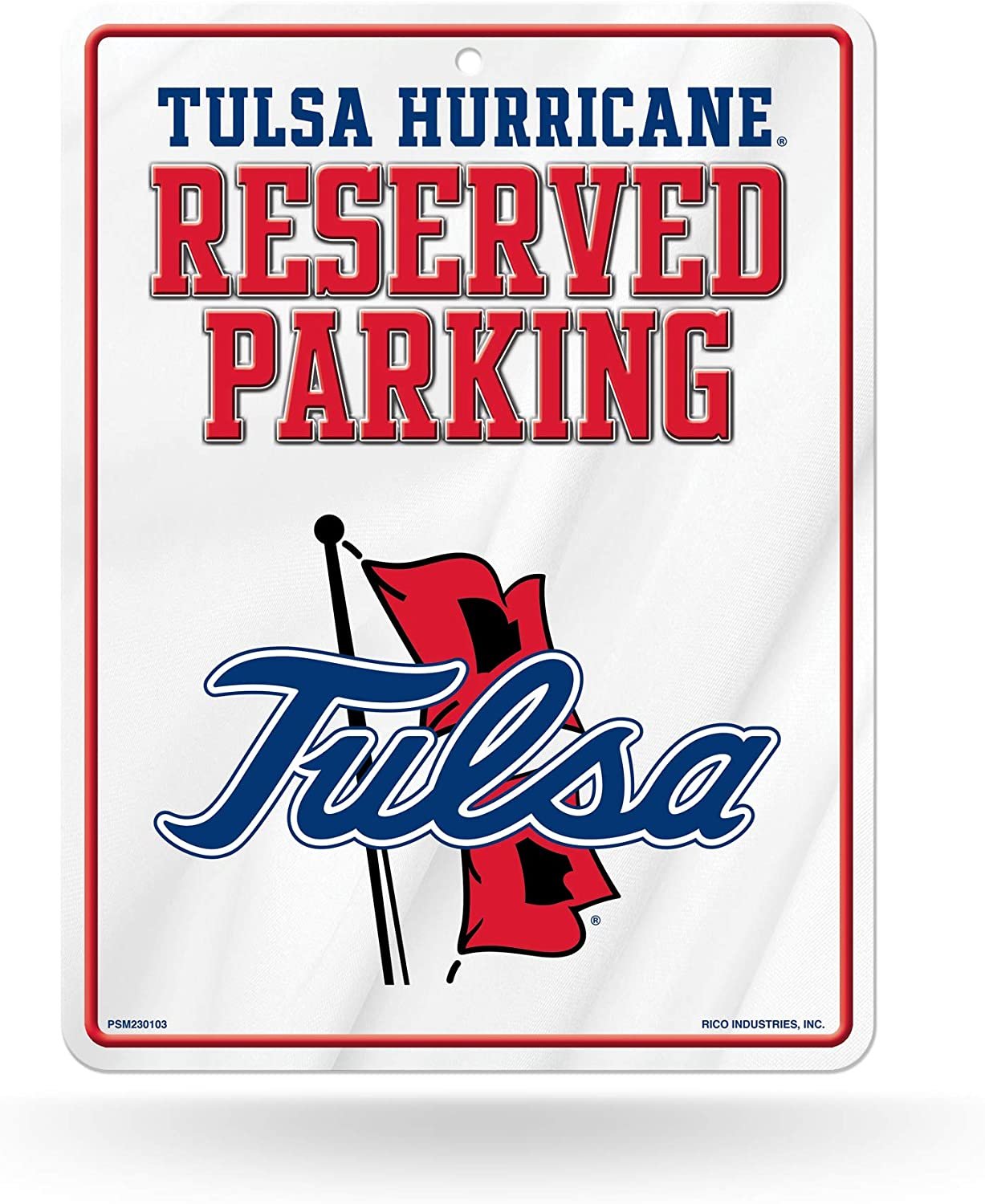 University of Tulsa Golden Hurricane 8x11 Inch Metal Parking Sign