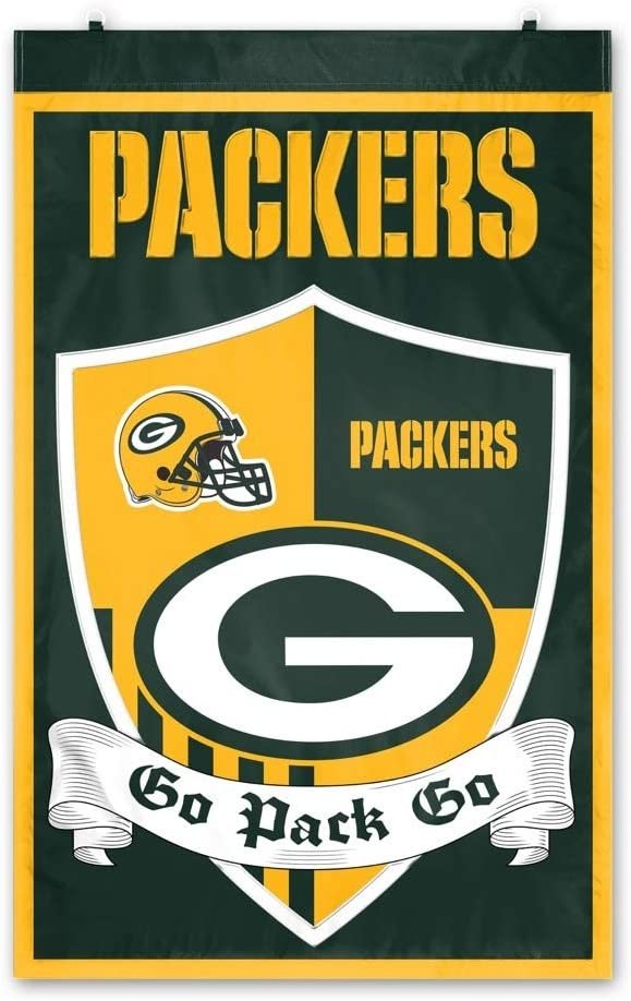 Green Bay Packers 2x3 Feet Banner Flag Team Shield Design