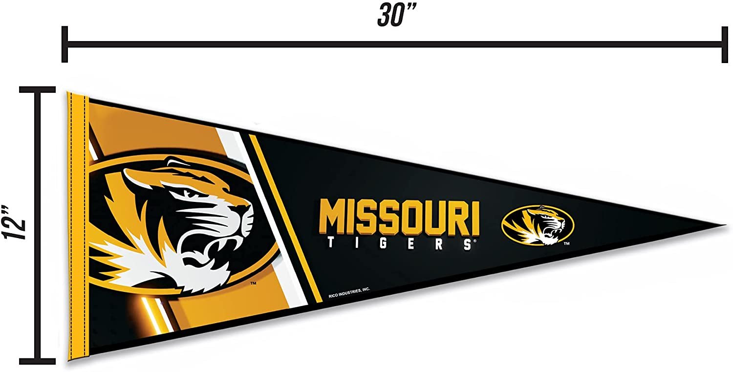University of Missouri Tigers Soft Felt Pennant, Primary Design, 12x30 Inch, Easy To Hang
