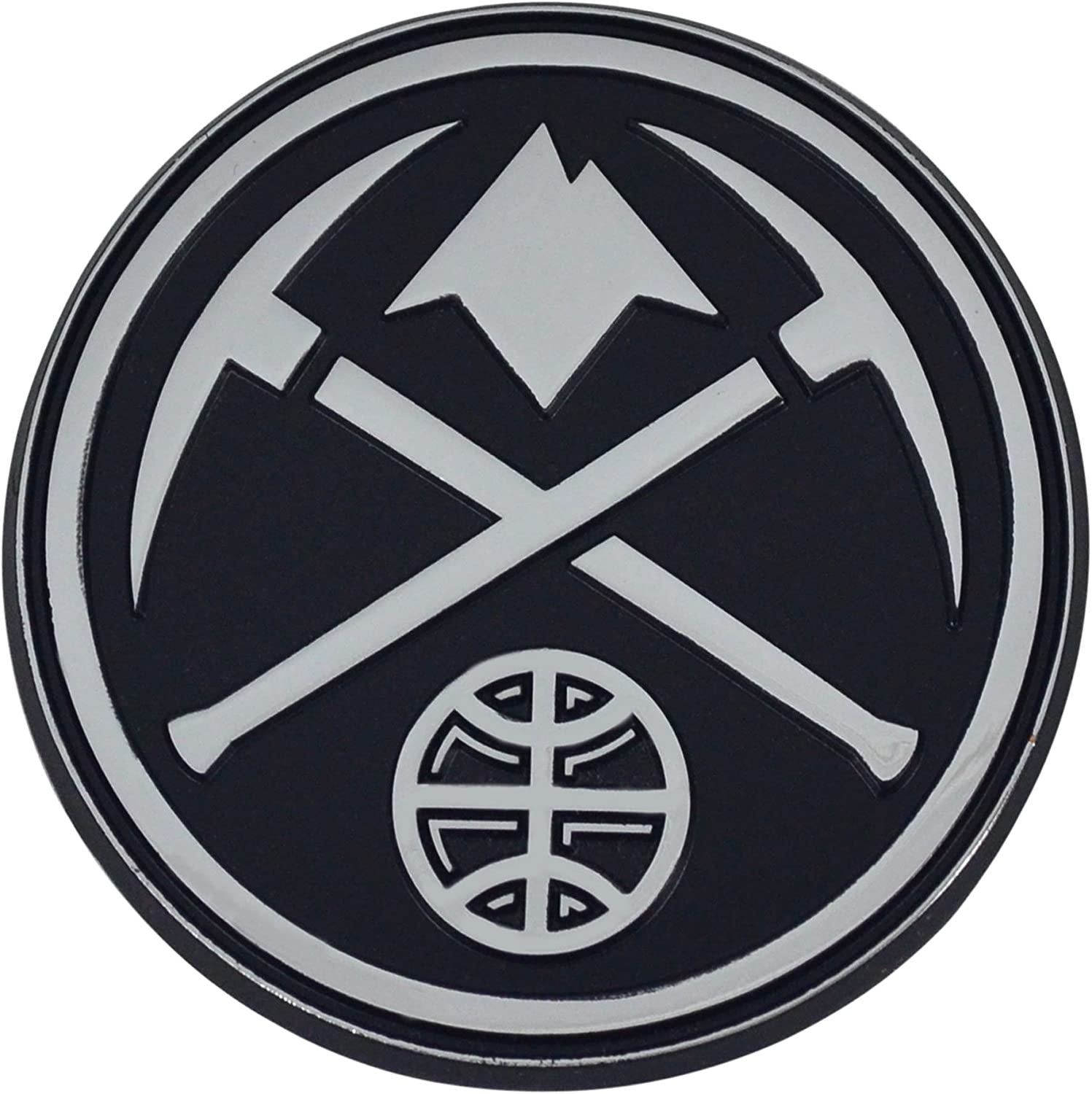 Denver Nuggets Solid Metal Raised Auto Emblem Decal Adhesive Backing