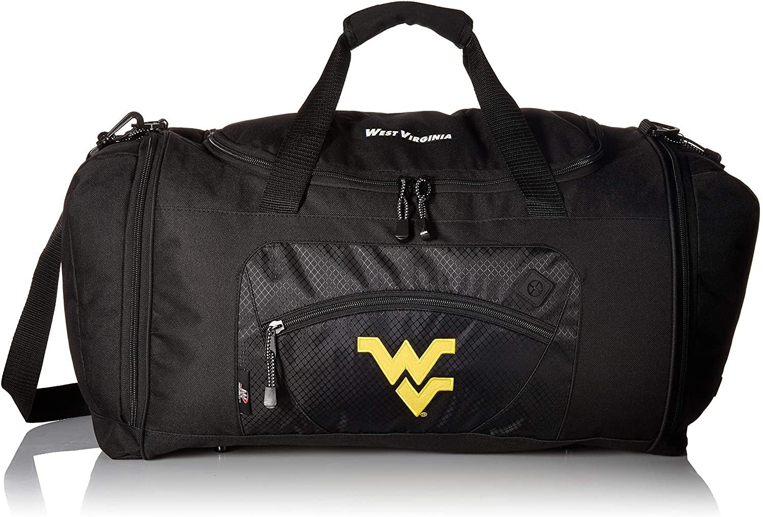 West Virginia University Mountaineers 28 Inch Duffel Bag Roadblock Design
