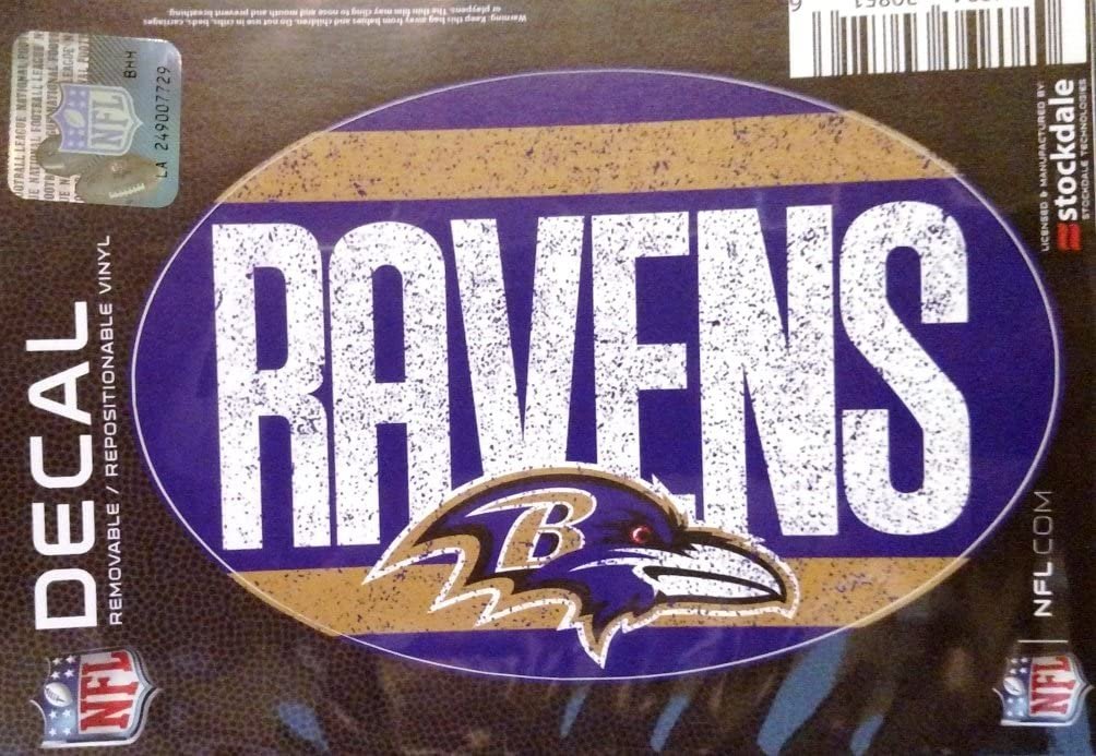 Baltimore Ravens 5"x7" VINTAGE Repositionable Vinyl Decal Auto Home Football