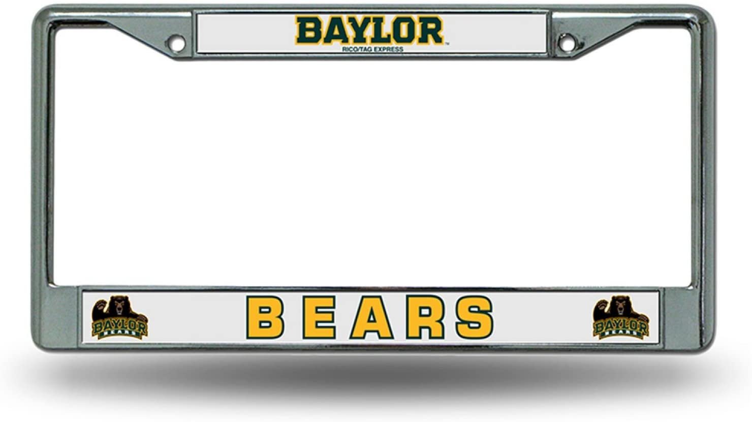 Baylor University Bears Premium Metal License Plate Frame Chrome Tag Cover, 12x6 Inch