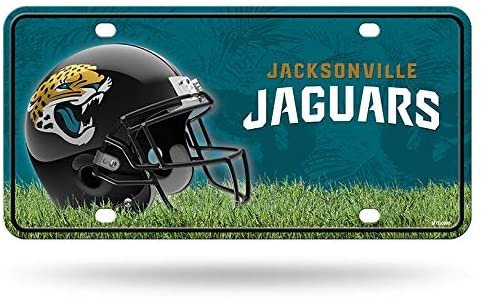 Jacksonville Jaguars Metal Auto Tag License Plate, Helmet Design, 12x6 Inch
