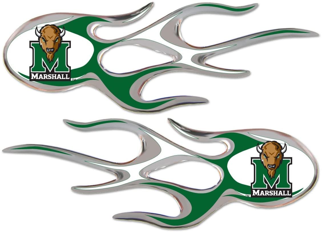 NCAA Marshall Thundering Herd Micro Flame Graphics Decal (Pack of 2)